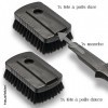 Brosse de bain Hausfelder à long manche avec 2 têtes interchangeables douce et rigide, utilisable comme brosse dos, brosse do