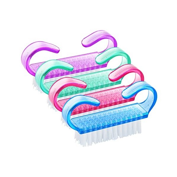 4 pcs ongles brosses à,en Plastique Main ongles Brosse de nettoyage à la main