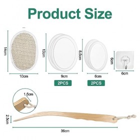 Magrimaxio Applicateur Creme Dos, 7 Pièces Brosse Pour le Dos Douche Avec 4 Tête de Brosse Remplaçable, Brosse Dos Douche Lon