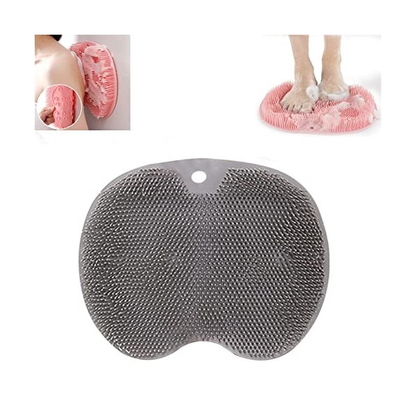 Shower Foot & Back Scrubber,Silicone Bath Massage Pad,2023 New Wall Mounted Back Scrubber,Silicone Bath Massage Cushion Brush