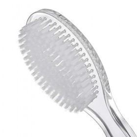QUCHER Brosse de douche confortable à long manche avec brosse en nylon doux pour hommes et femmes manche transparent 