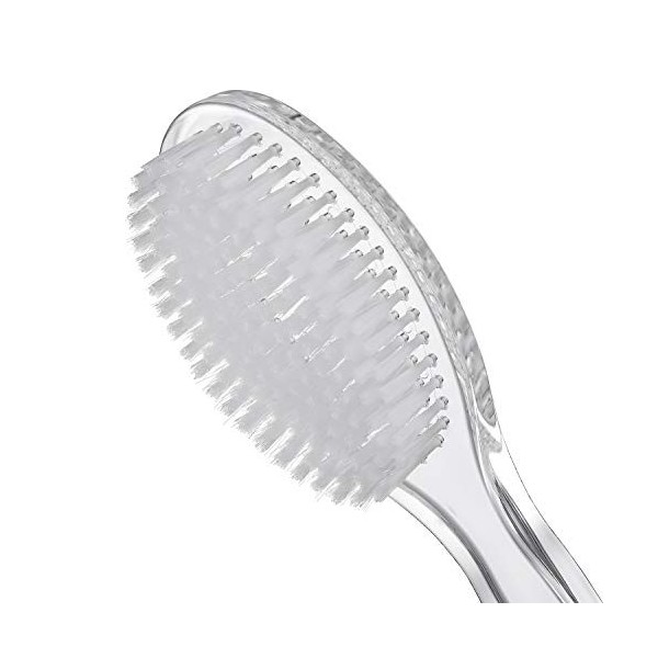 QUCHER Brosse de douche confortable à long manche avec brosse en nylon doux pour hommes et femmes manche transparent 