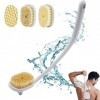 Brosse pour le dos avec long mancheBrosse dos Douche Exfoliation Douce pour une Meilleure Santé de la Peau, pour Hommes et Fe