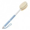 Brosse à dos antidérapante pour la douche, brosse à dos longue manche avec manche et brosses douces, exfoliateur de corps pou