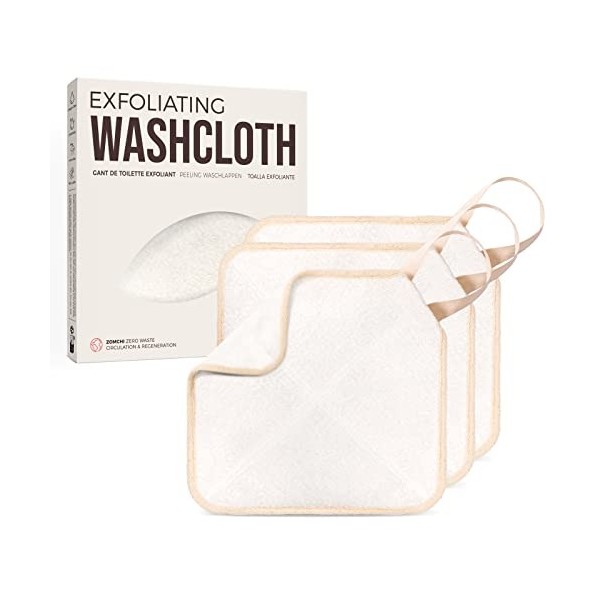 ZOMCHI 3PCS Serviettes démaquillantes - Serviette Exfoliante pour le corps et le visage - avec douceur et frottement des deux