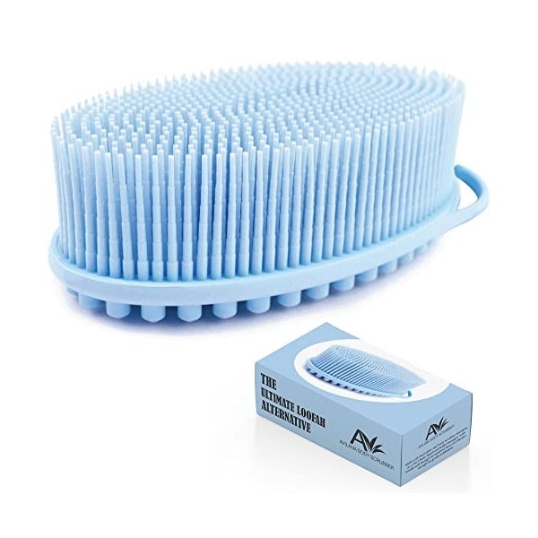 Avilana Brosse exfoliante en silicone pour le corps - Facile à nettoyer - Mousse bien - Longue durée de vie - Plus hygiénique