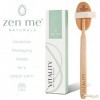 ZEN ME Brosse sèche pour le corps avec poils naturels et manche amovible pour améliorer la santé et la beauté de votre peau, 