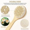 Brosse de douche double face à long manche avec poils doux et rigides - Brosse exfoliante pour le dos - Brosse exfoliante pou