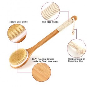 Lot de 3 brosses de bain pour le corps ou le corps - Brosse détoxifiante naturelle pour le visage et brosse pour le corps à l