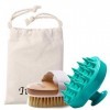 Lot de 2 brosses à shampooing et de bain en silicone pour cuir chevelu et peau sèche - Exfolie la circulation sanguine pour u