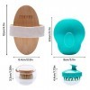 Lot de 2 brosses à shampooing et de bain en silicone pour cuir chevelu et peau sèche - Exfolie la circulation sanguine pour u