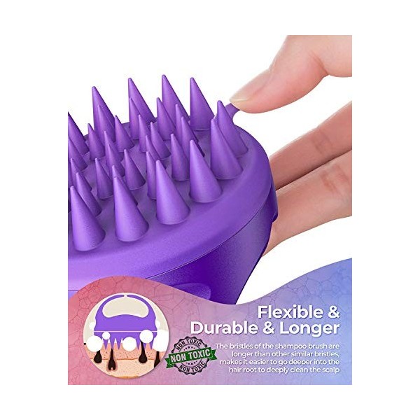 Brosse de massage pour le cuir chevelu, brosse de douche à poils en silicone,brosse de lavage manuelle pour le cuir chevelu e