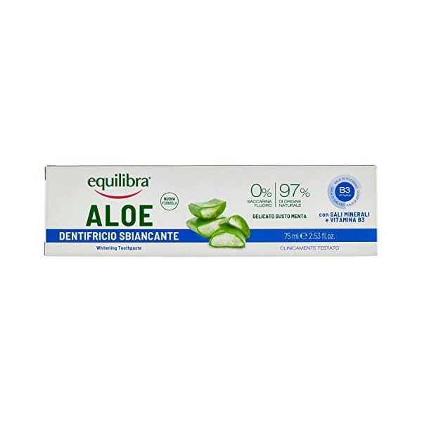 EQUILIBRA - Gel dentifricio sbiancante Allaloe vera 75 ml