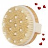 Brosse exfoliante pour le corps - Brosse ronde pour le corps - Brosse sèche pour la cellulite et les feuilles lymphatiques - 