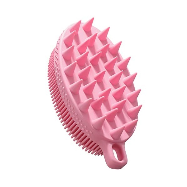 FREATECH Brosse pour Corps en Silicone à 2 Côté pour Nettoyage de Peau & Des Cheveux, 2-en-1 Bain/Douche Scrubber du Corps et