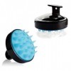 Pack de 2 clous gommage en silicone,brosse de shampooing massage du cuir chevelu, traitement pelliculaire noir 