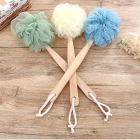 Dusenly Brosse de bain en bois à manche long long manche en bois pour le corps et la douche