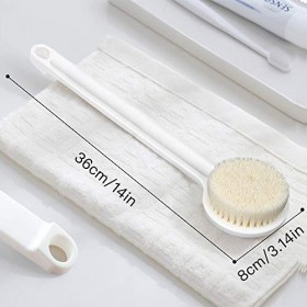 Ithyes Brosse pour le corp Le brossage à sec La brosse de bain à long manche et à poils doux Le gommage du dos Le massage exf