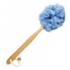 Pineker Brosse de bain en bois à manche long avec filet en loofah pour exfoliation de la peau, éponge de dos pour homme et fe