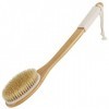 SAUNNIHEN Brosse de Douche, Brosse à dos Long Manche Brosse de Bain en Bambou Poils Naturels Brosse pour le Dos Corps, Brosse