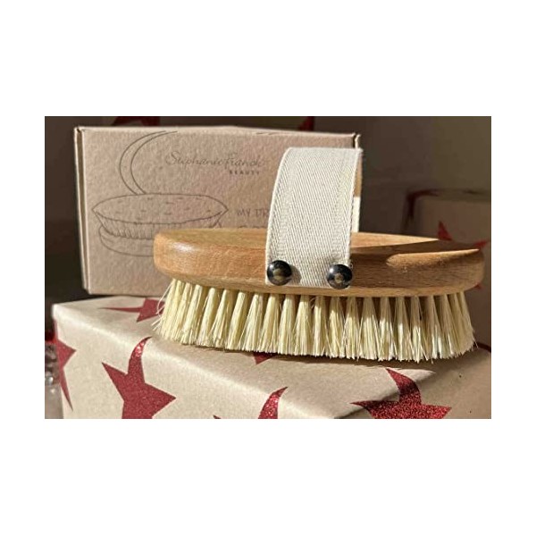 Stephanie Franck Beauty - Dry Brushing Body Brush - Brosse de Massage à sec - en Fibre de Tampico et Bois de Hêtre FSC, 100% 