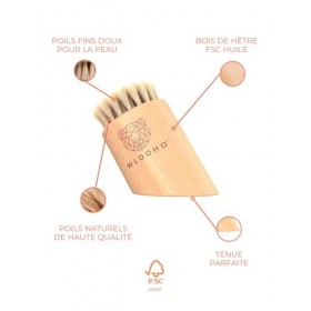 WLDOHO® Brosse visage en fibres 100% naturelles | Brosse de massage à sec | Brosse visage exfoliante en bois de hêtre certifi