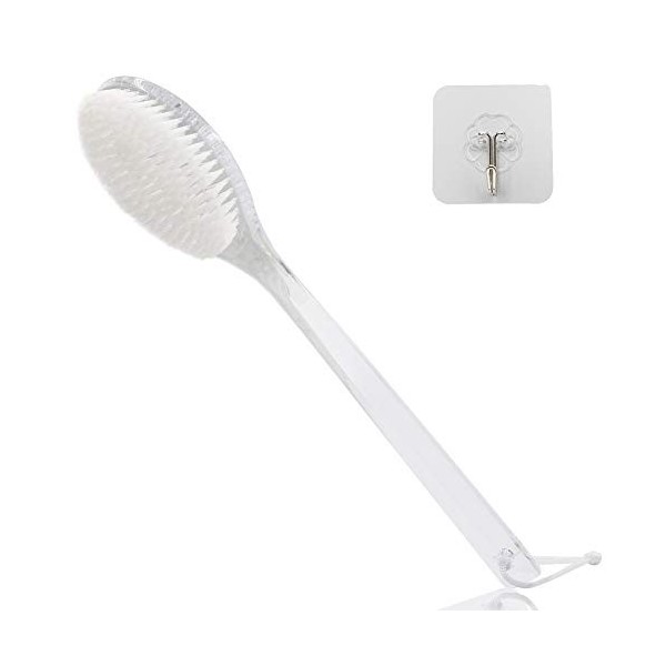 Mczcent Brosse de Bain Plastique Brosse de Douche à Dos - Massage Exfoliant, Brosse pour le Dos Corps avec Long Manche, Bath 