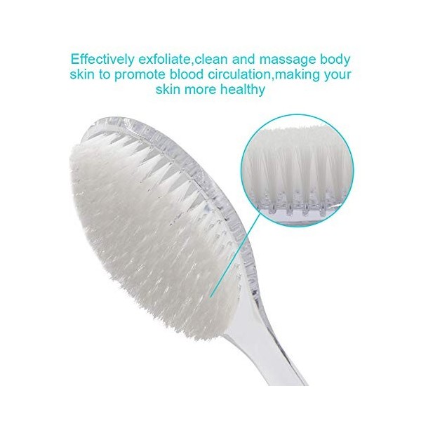 Mczcent Brosse de Bain Plastique Brosse de Douche à Dos - Massage Exfoliant, Brosse pour le Dos Corps avec Long Manche, Bath 