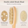 FREATECH Brosse Dos Douche à Manche Long, Laveur de Dos avec Nodules de Massage, Brosse de Bain Exfoliante 2 Côtés avec Poils