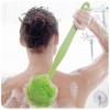 Brosse de bain à long manche - Brosse pour le dos avec fleur de douche corps brosse de bain brosse éponge de bain en profonde