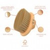 WLDOHO® Brosse pour le corps en poils 100 % naturels durs I Brosse sèche en bois de hêtre certifié & fibres de sisal végétale