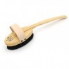 BiB Body ionic Brush Brosse de massage avec manche, bois de hêtre huilé, crin, fin fil de bronze