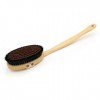 BiB Body ionic Brush Brosse de massage avec manche, bois de hêtre huilé, crin, fin fil de bronze