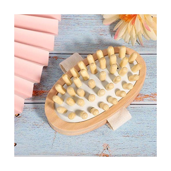 Brosse de massage Masseur en bois naturel Brosse pour le corps Scrubber Hair Scalp Spa Bath Massage pour éliminer les toxines