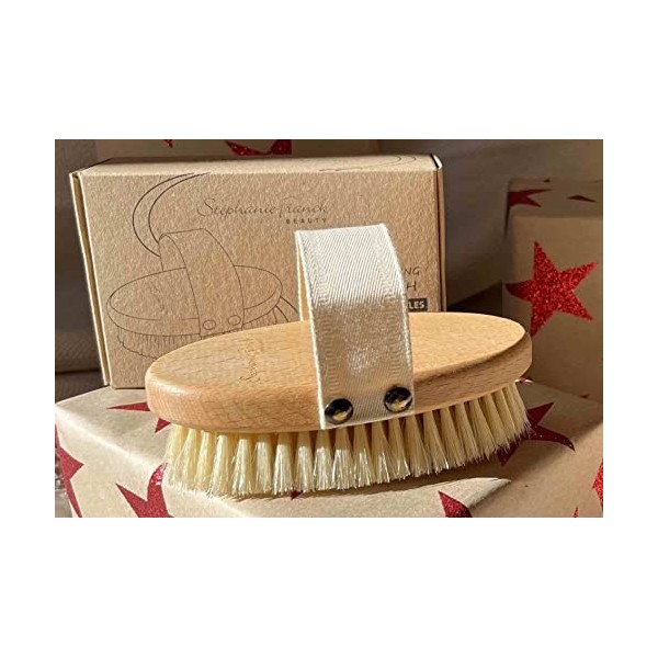 Stephanie Franck Beauty - Dry Brushing Body Brush - Brosse de Massage à sec - en Poils naturels et Bois de Hêtre FSC - pour l