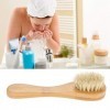 Brosse pour le visage, manche en bois Brosse pour le nettoyage du visage manuelle, brosse pour le nettoyage du visage en bois