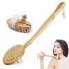 Brosse pour le corps et le dos, Gommage Corps, Brosse dos Douche, Longue poignée amovible, Poils naturels, Massage exfoliant,