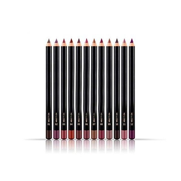 12pcs / Set Imperméable à Leau Longue Durée Lip Liner Crayon Lipliner Pen Maquillage Cosmétique