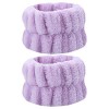 Lot de 2 sangles de serviette de poignet pour le lavage du visage Bracelets de spa en microfibre pour le poignet Bracelets po