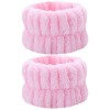 Lot de 2 sangles de serviette de poignet pour le lavage du visage Bracelets de spa en microfibre pour le poignet Bracelets po