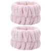 Lot de 2 sangles de serviette de poignet pour le lavage du visage Bracelets de spa en microfibre pour le poignet Bracelets po