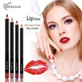 rossetto lunga durata,crayon a levre,Lip Liner Pen, 12pcs / Set NICEFACE Étanche Longue Durée Lip Liner Crayon Lipliner Pen M