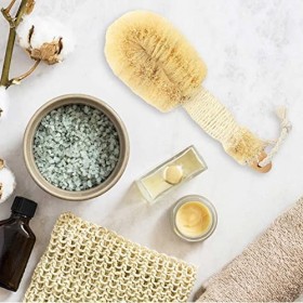 Générique Brosse en sisal Soins du Corps Douche brossage Usure Outil de récurage Bain Propre réduire Manche en Bois Lavage Sa