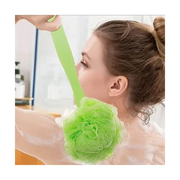 Brosse de bain Super douce à suspendre Simple à Long manche brosse de gommage pour le dos Éponges Végétales Green, One Size 