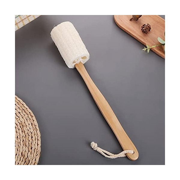 Uomitaff Luffa Naturel à Long Manche Brosse de Massage Gommage Serviette de Bain frotter Le Dos Brosse de Bain Fournitures Ép