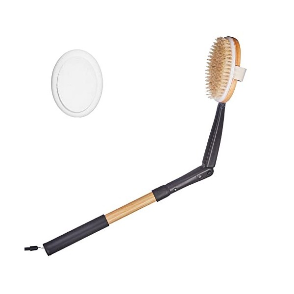 EASACE 2 en 1 Brosse pour le corps Applicateur de lotion Brosse pour le dos Brosse de bain Douche Brosse de douche Avec long 