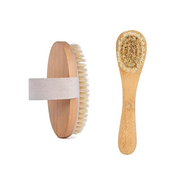 Manche en bois Brosse pour nettoyage du visage manuelle Brosse corporelle Vous aide nettoyer votre visage en profondeur,élimi