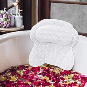 TWBEST Coussin de Bain,Oreiller de Bain avec Ventouses,Oreiller de Baignoire,Ergonomique Home Appui-Tête Oreiller pour Baigno