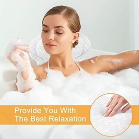 TWBEST Coussin de Bain,Oreiller de Bain avec Ventouses,Oreiller de Baignoire,Ergonomique Home Appui-Tête Oreiller pour Baigno