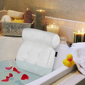 Yuning Oreiller de Baignoire Coussin de Bain avec 6 Ventouses Antidérapant, pour Baignoire de Oreiller Spa, Jacuzzi, Bain à R
